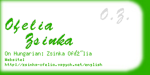 ofelia zsinka business card
